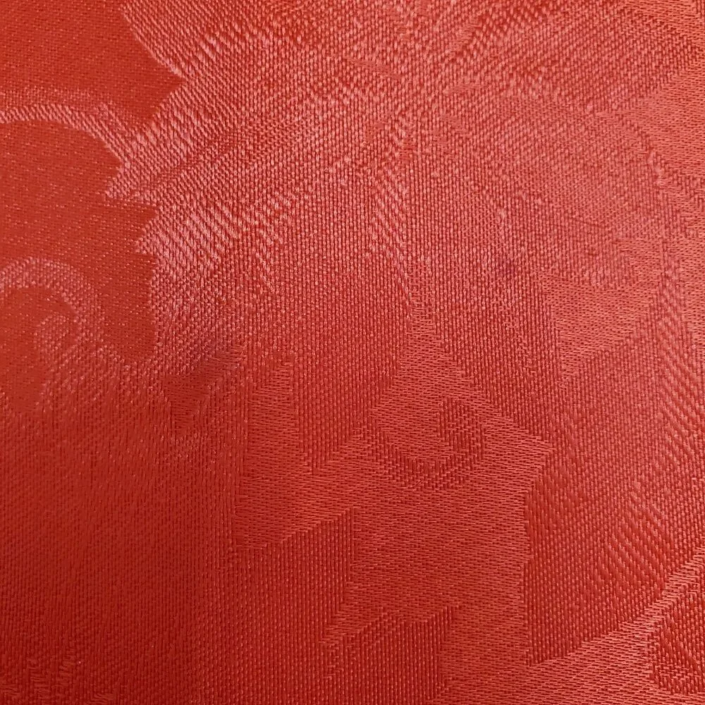 Table Runner Red Sateen Jacquard Poinsettias 2-sided 70x13